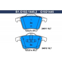 B1.G102-1445.2 GALFER Комплект гальмівних колодок дисковий гальм