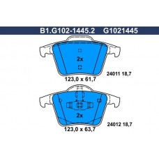 B1.G102-1445.2 GALFER Комплект гальмівних колодок дисковий гальм