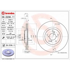 09.E236.11 BREMBO Гальмівний диск