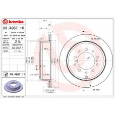 09.A967.10 BREMBO Гальмівний диск