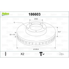 186603 VALEO Гальмівний диск