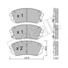 22-0783-1 METELLI Комплект гальмівних колодок дисковий гальм