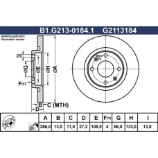 B1.G213-0184.1 GALFER Гальмівний диск