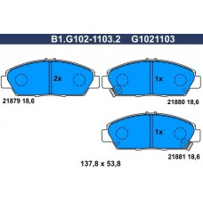 B1.G102-1103.2 GALFER Комплект гальмівних колодок дисковий гальм