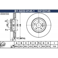 B1.G222-0145.1 GALFER Гальмівний диск