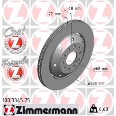 100.3345.75 ZIMMERMANN Гальмівний диск