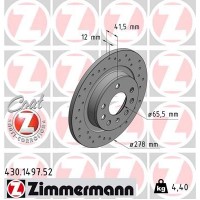 430.1497.52 ZIMMERMANN Гальмівний диск