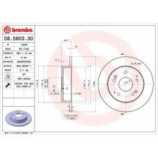 08.5803.30 BREMBO Гальмівний диск