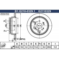 B1.G210-0329.1 GALFER Гальмівний диск
