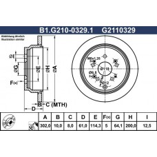 B1.G210-0329.1 GALFER Гальмівний диск