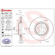 09.A757.11 BREMBO Гальмівний диск