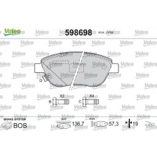 598698 VALEO Комплект гальмівних колодок дисковий гальм