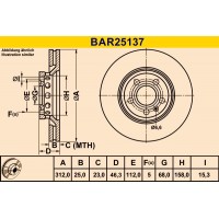 BAR25137 BARUM Гальмівний диск