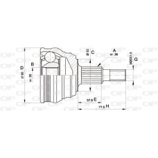 CVJ5189.10 OPEN PARTS Шарнирный комплект, Привідний вал