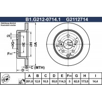 B1.G212-0714.1 GALFER Гальмівний диск