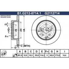 B1.G212-0714.1 GALFER Гальмівний диск