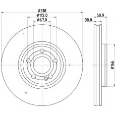 8DD 355 133-051 HELLA Гальмівний диск
