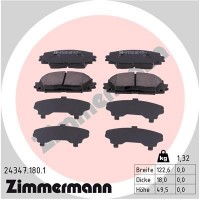 24347.180.1 ZIMMERMANN КомплеК т гальмівних колодок, дискове гальмо