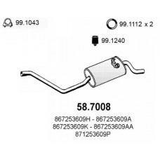 58.7008 ASSO Глушник вихлопних газів кінцевий