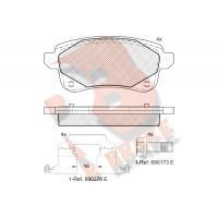RB2222-208 R BRAKE Комплект гальмівних колодок дисковий гальм
