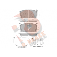 RB2378 R BRAKE Комплект гальмівних колодок дисковий гальм