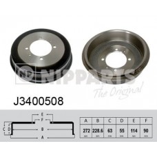 J3400508 NIPPARTS Гальмівний барабан