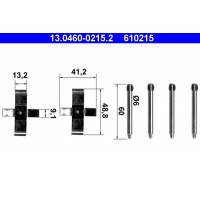 13.0460-0215.2 ATE Комплектуючі колодки дискового гальма