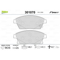 301070 VALEO Комплект гальмівних колодок дисковий гальм