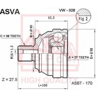 VW-028 ASVA Шарнирный комплект, Привідний вал