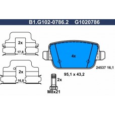 B1.G102-0786.2 GALFER КомплеК т гальмівних колодок, дискове гальмо