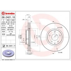 09.C421.11 BREMBO Гальмівний диск