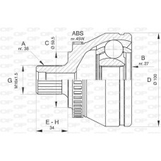 CVJ5816.10 OPEN PARTS Шарнирный комплект, Привідний вал