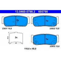 13.0460-5798.2 ATE Комплект гальмівних колодок дисковий гальм