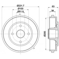 8DT 355 301-031 HELLA PAGID Гальмівний барабан