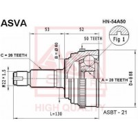 HN-54A50 ASVA Шарнирный комплект, Привідний вал