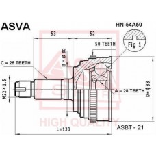 HN-54A50 ASVA Шарнирный комплект, Привідний вал