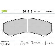 301518 VALEO КомплеК т гальмівних колодок, дискове гальмо
