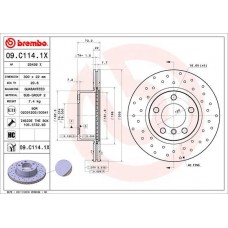 09.C114.1X BREMBO Гальмівний диск