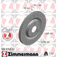 100.3358.52 ZIMMERMANN Гальмівний диск