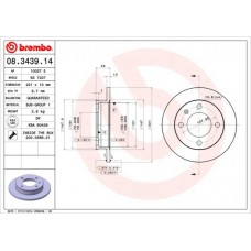 08.3439.14 BREMBO Гальмівний диск