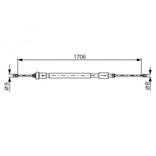 1 987 482 316 BOSCH Тросик, cтояночный тормоз