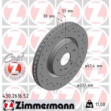 430.2616.52 ZIMMERMANN Гальмівний диск