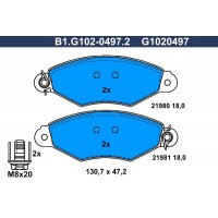 B1.G102-0497.2 GALFER КомплеК т гальмівних колодок, дискове гальмо