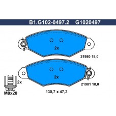 B1.G102-0497.2 GALFER КомплеК т гальмівних колодок, дискове гальмо