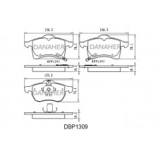 DBP1309 DANAHER Комплект гальмівних колодок дисковий гальм