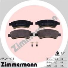 23599.190.1 ZIMMERMANN КомплеК т гальмівних колодок, дискове гальмо