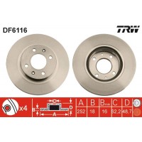 DF6116 TRW Гальмівний диск