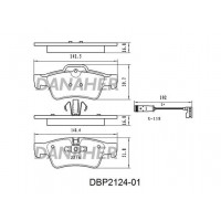 DBP2124-01 DANAHER Комплект гальмівних колодок дисковий гальм