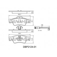 DBP2124-01 DANAHER Комплект гальмівних колодок дисковий гальм