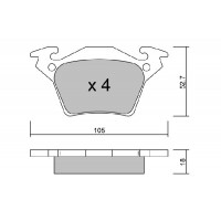 BPMB-2008 AISIN Комплект гальмівних колодок дисковий гальм